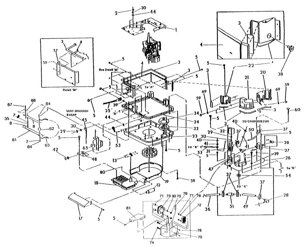 Engine Sheet Metal Diagram and Parts List for 0802-3  Generac Generator