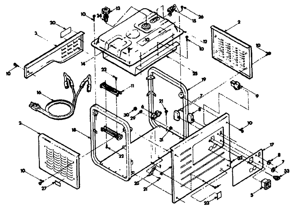 Cradle No. 75450 Diagram and Parts List for A2400 (8968-2)(8968-2) Generac Generator