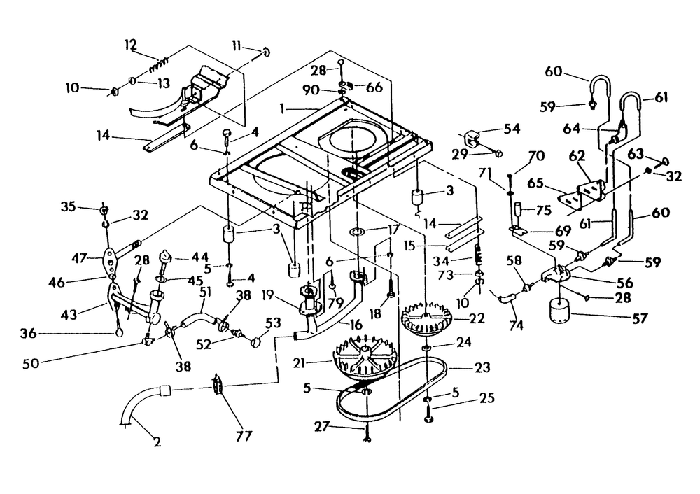 Base And Pulleys 1 Diagram and Parts List for 0626-0  Generac Generator