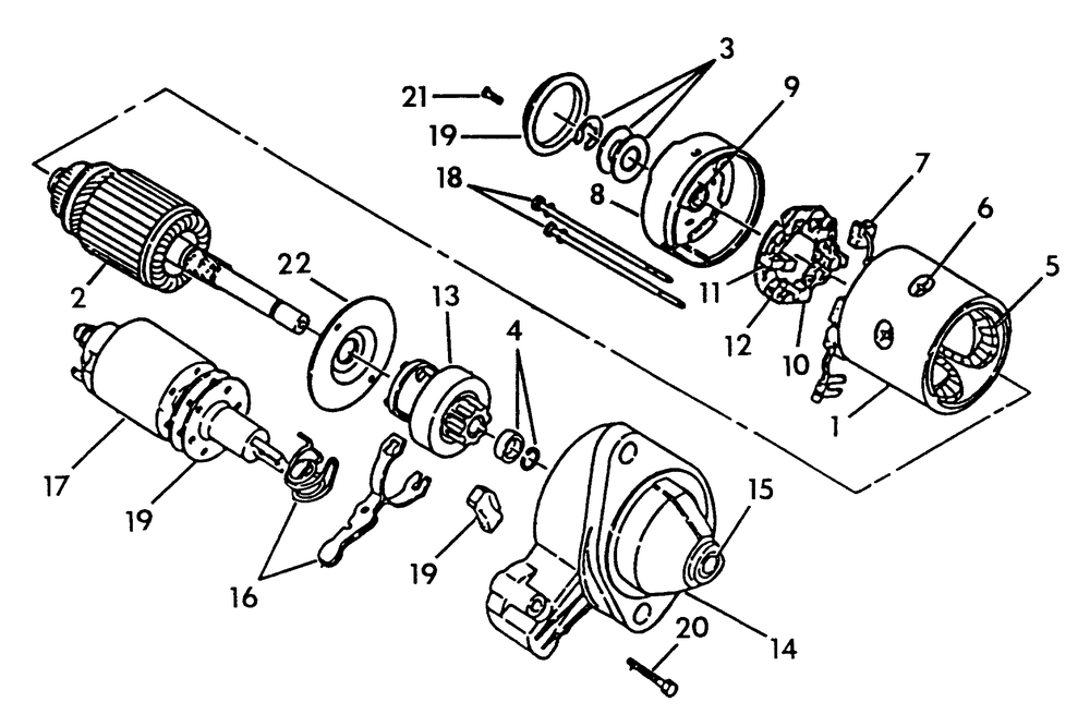 Starter Motor Diagram and Parts List for 9055-0  Generac Generator