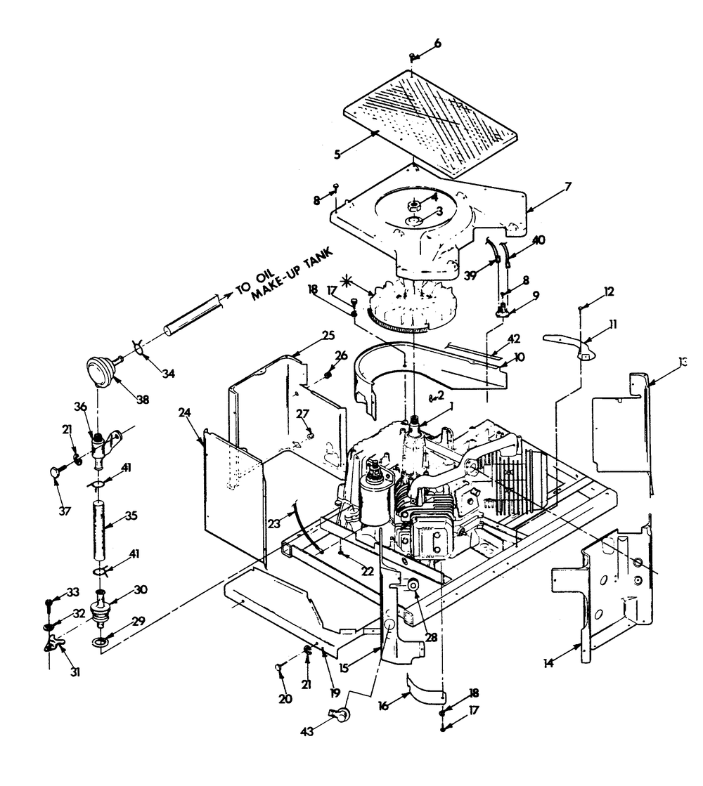 Engine Enclosure Diagram and Parts List for 9067-1  Generac Generator