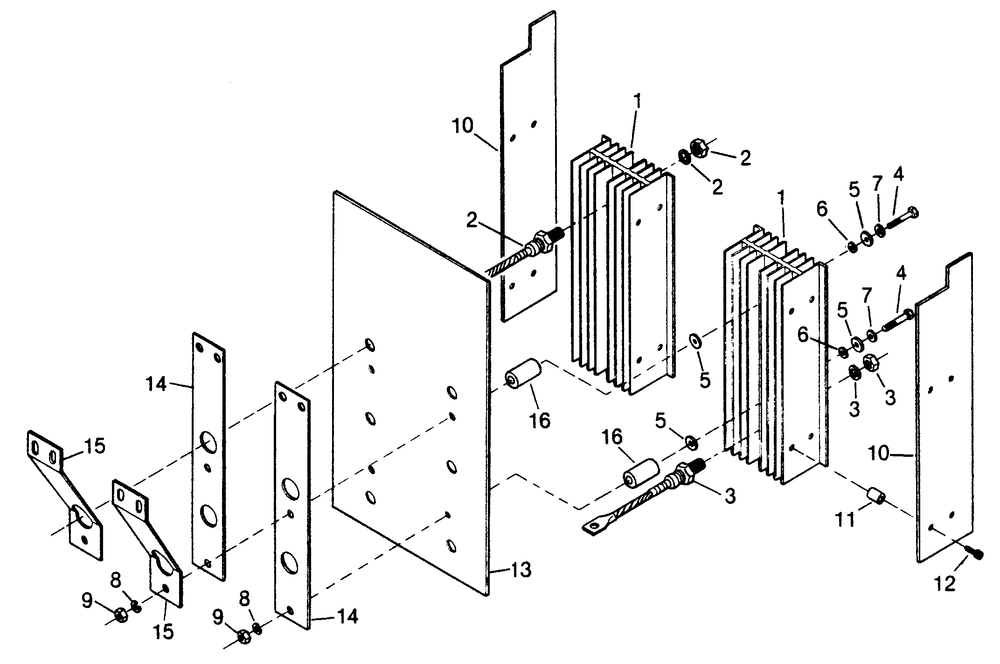 Diode Plate Diagram and Parts List for 1010-A  Generac Welder
