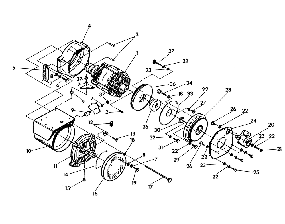 Generator Diagram and Parts List for 8950-0  Generac Generator