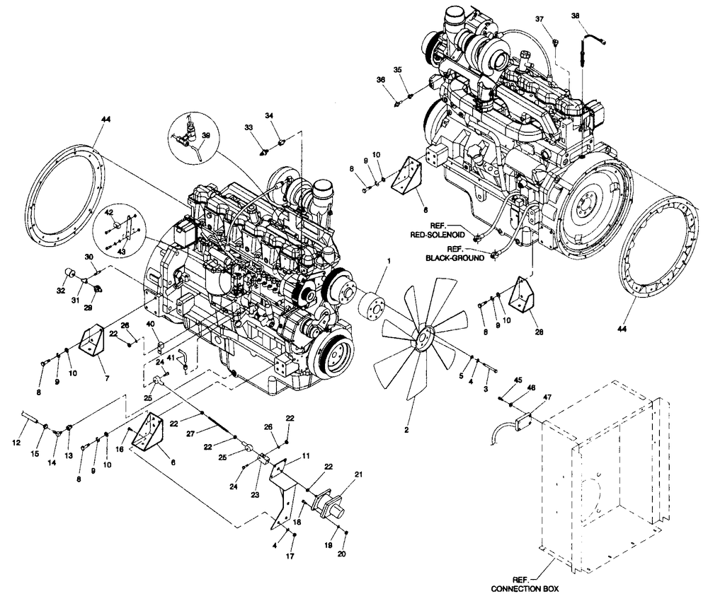Engine Common Parts Diagram and Parts List for 4065-1  Generac Generator