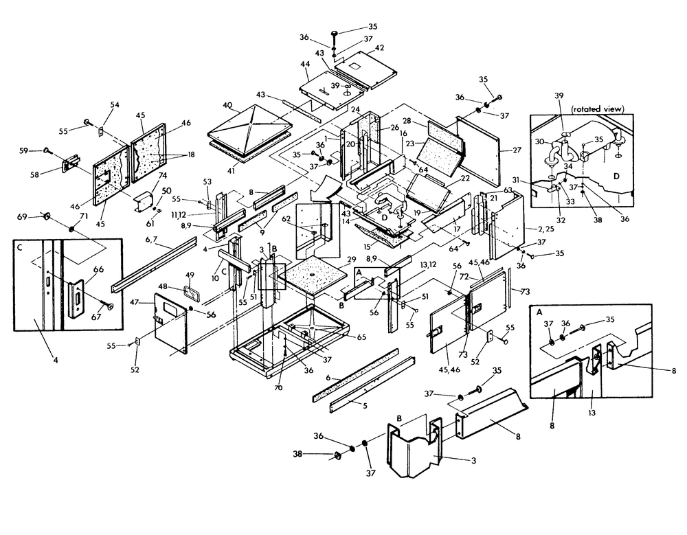 Compartment Diagram and Parts List for 9134-7  Generac Generator