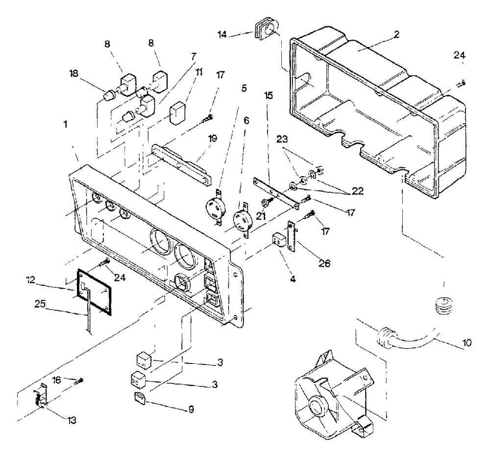 Control Panel (10/95) Diagram and Parts List for 3500XL (9704-1)(9704-1) Generac Generator