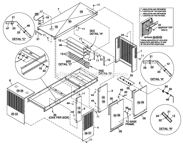 Enclosure C5 Diagram and Parts List for QT10068KNSY (5305008)(2009) Generac Generator