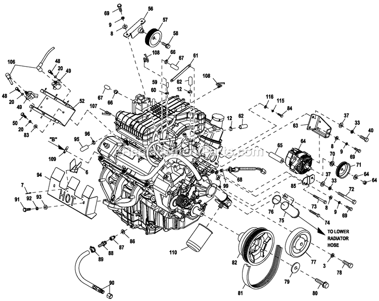 Ev Engcomprt 4.2l G3 48kw (2) Diagram and Parts List for HT04542GNAX (6708400)(2011) Generac Generator