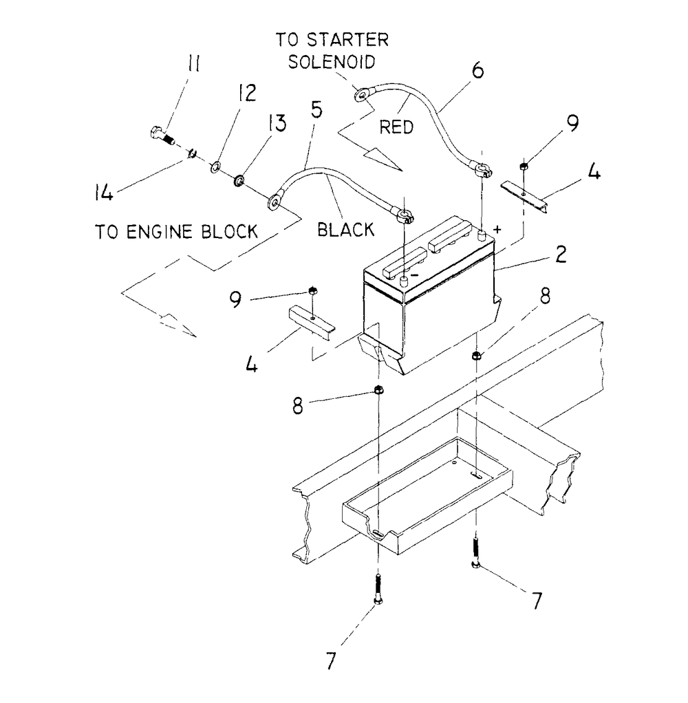 Battery Diagram and Parts List for 4123-0  Generac Generator