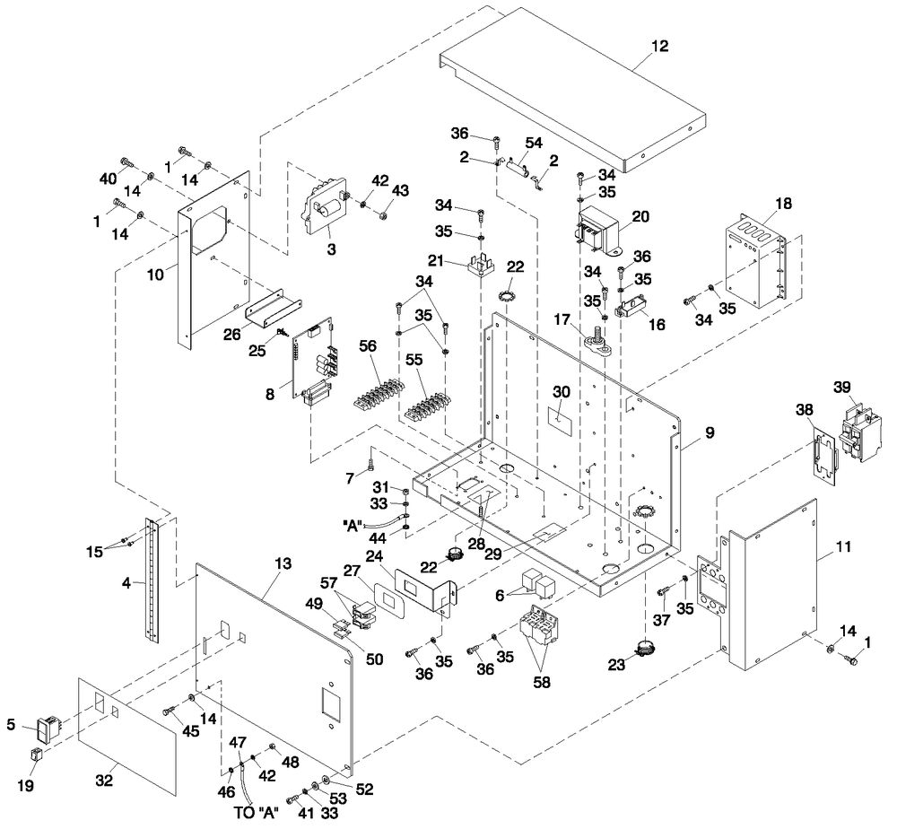 Control Panel Diagram and Parts List for 0050540 (3971328)(2004) Generac Generator