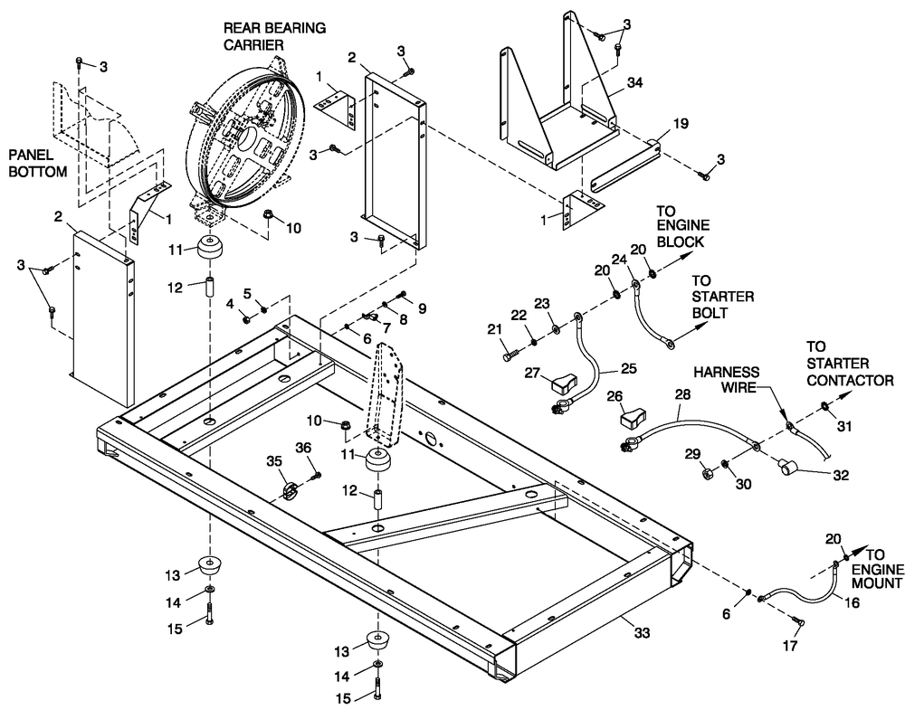 Ev Mtg Base 2.5l G3 390 Alt Diagram and Parts List for 0050540 (3971328)(2004) Generac Generator