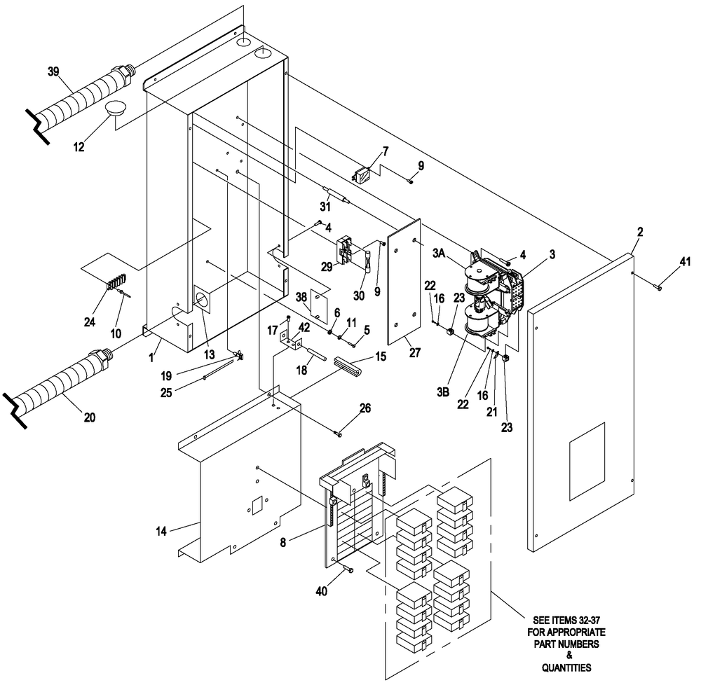 Transfer Switch Assembly Diagram and Parts List for 0052500 (4699893 - 5773346)(2010) Generac Generator