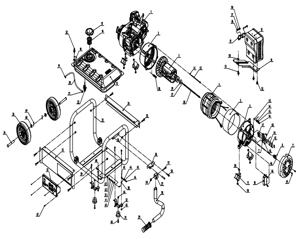 Parts Manual Gp3300 120/240 Diagram and Parts List for 0068460 (9288770B - 9288961B)(2014) Generac Generator