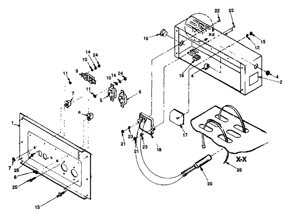 Receptacle Panel Diagram and Parts List for 4W115A (9160-0)(9160-0) Generac Generator