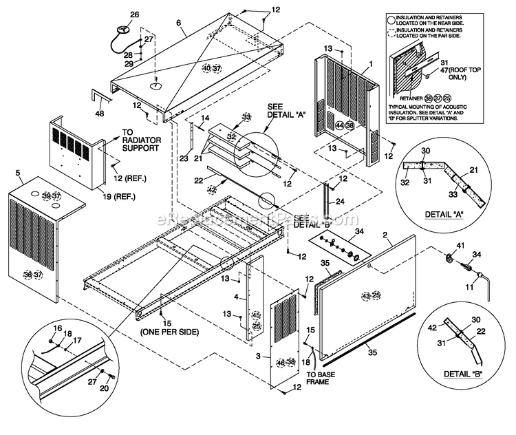 Enclosure C4 Diagram and Parts List for QT06030KNAN (4939531)(2008) Generac Generator