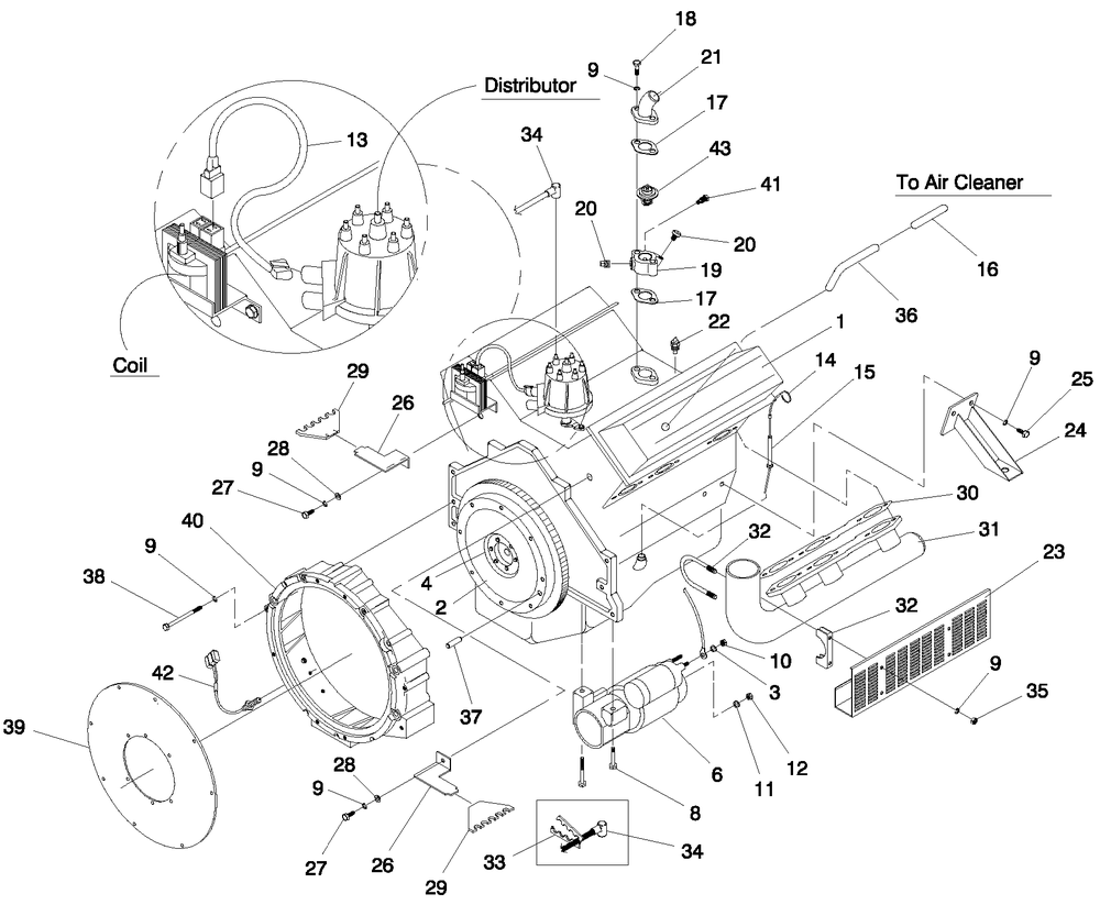 Engine Diagram and Parts List for 0043733 (3705592)(2014) Generac Generator