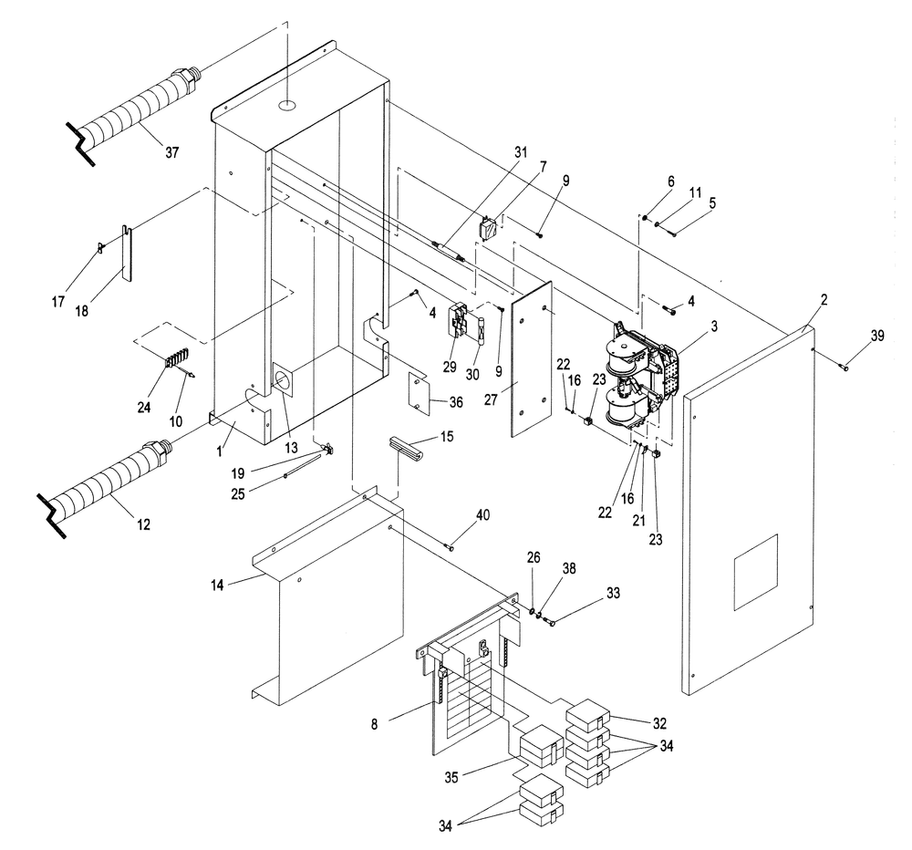 Load Center Assembly 2 Diagram and Parts List for 0043890 (3535636 - 3626373)(2014) Generac Generator