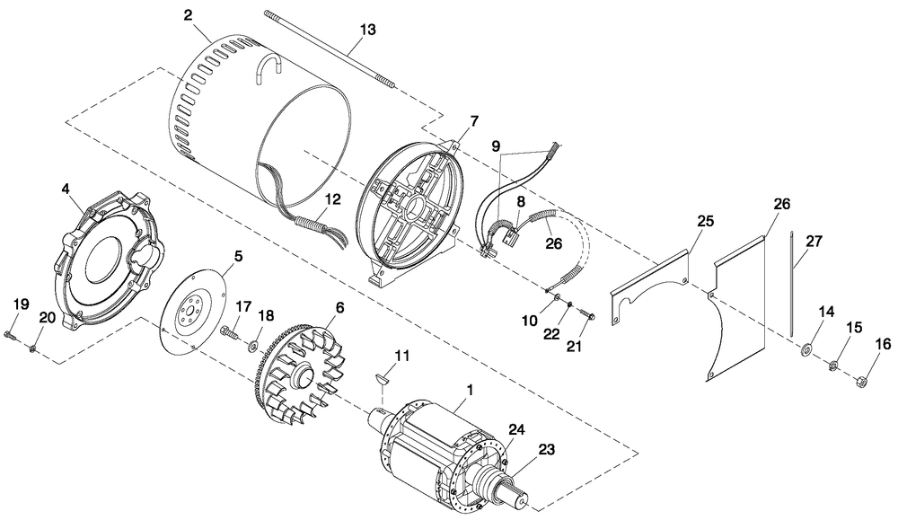 Cpl Alternator Direct Exciation Diagram and Parts List for QT04842ANAC (5949127 - 6327874)(2011) Generac Generator