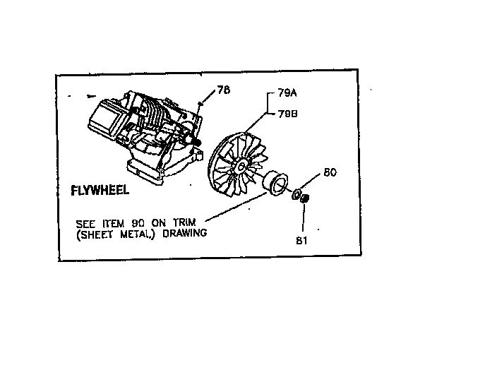 Flywheel Diagram and Parts List for GN190  Generac Engine