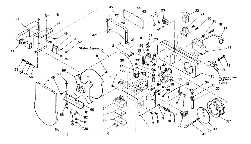 Control Panel And Air Chamber Diagram and Parts List for 6894-1  Generac Generator