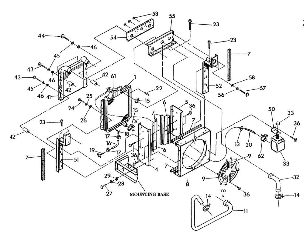 Radiator Diagram and Parts List for 9336-4  Generac Generator