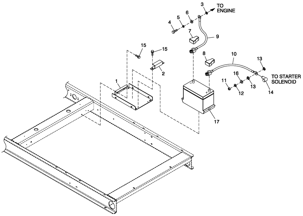 Battery 2.4l Cpl Diagram and Parts List for QT04524AVSN (4361366 - 4407203)(2006) Generac Generator