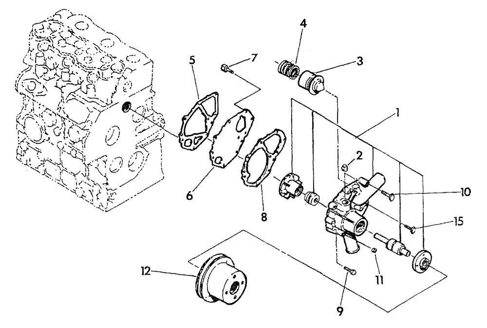 Water Pump Diagram and Parts List for 9344-2  Generac Generator