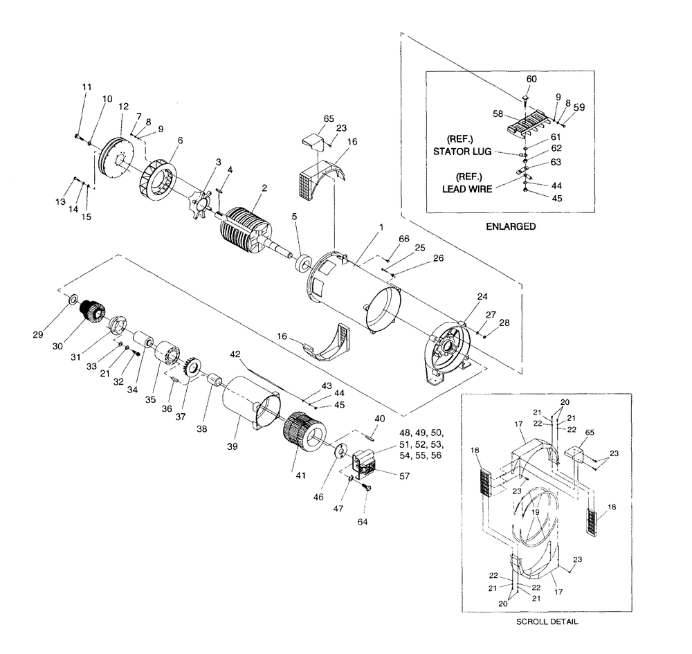 Generator Assembly Diagram and Parts List for 4064-0  Generac Generator