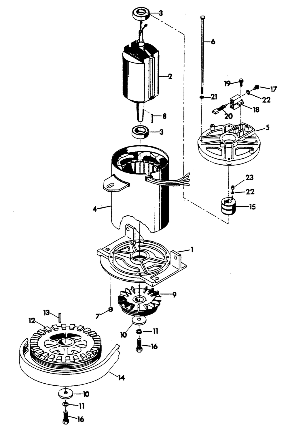 Alternator Diagram and Parts List for 6159-1  Generac Generator