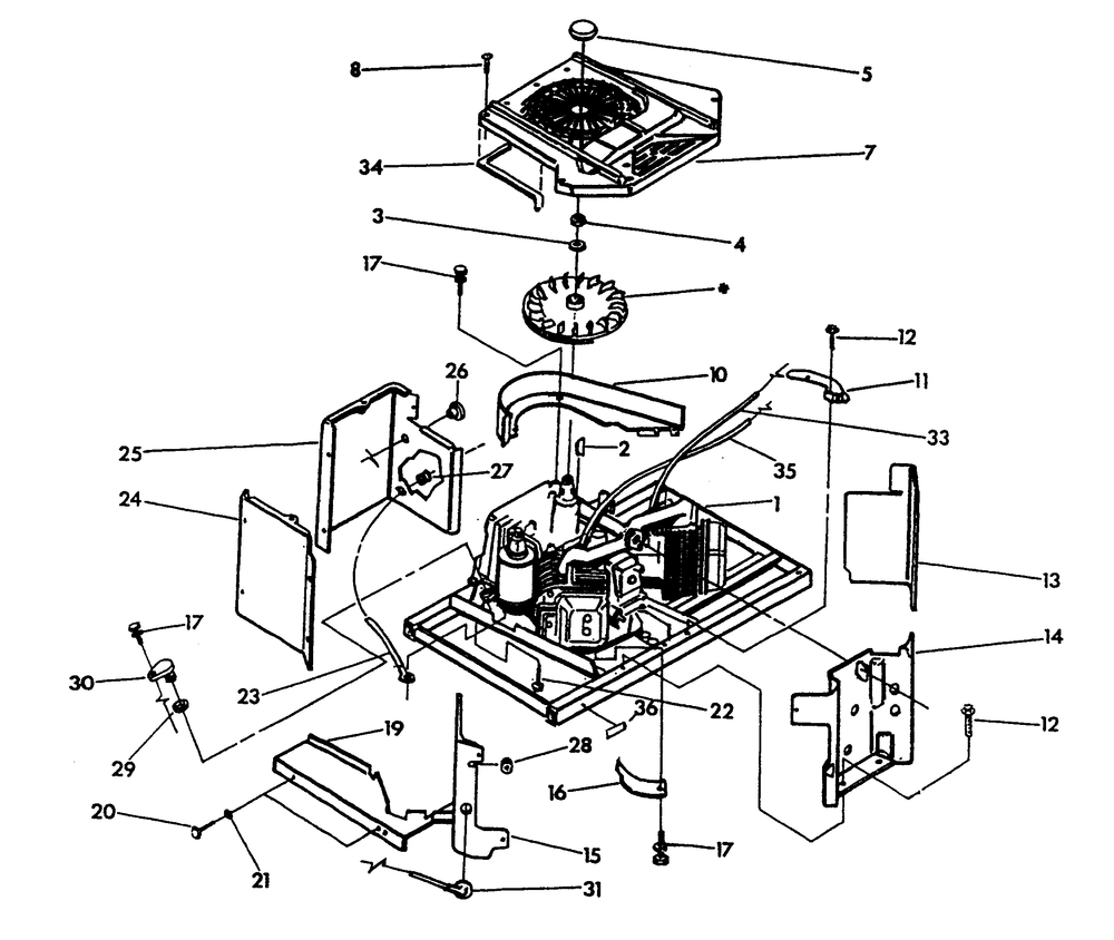Engine Sheet Metal Diagram and Parts List for 9735-0  Generac Generator