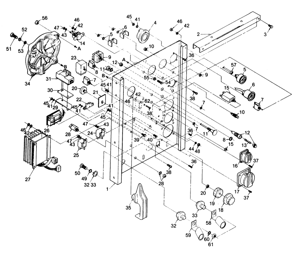 Control Panel Diagram and Parts List for 1011-A  Generac Welder