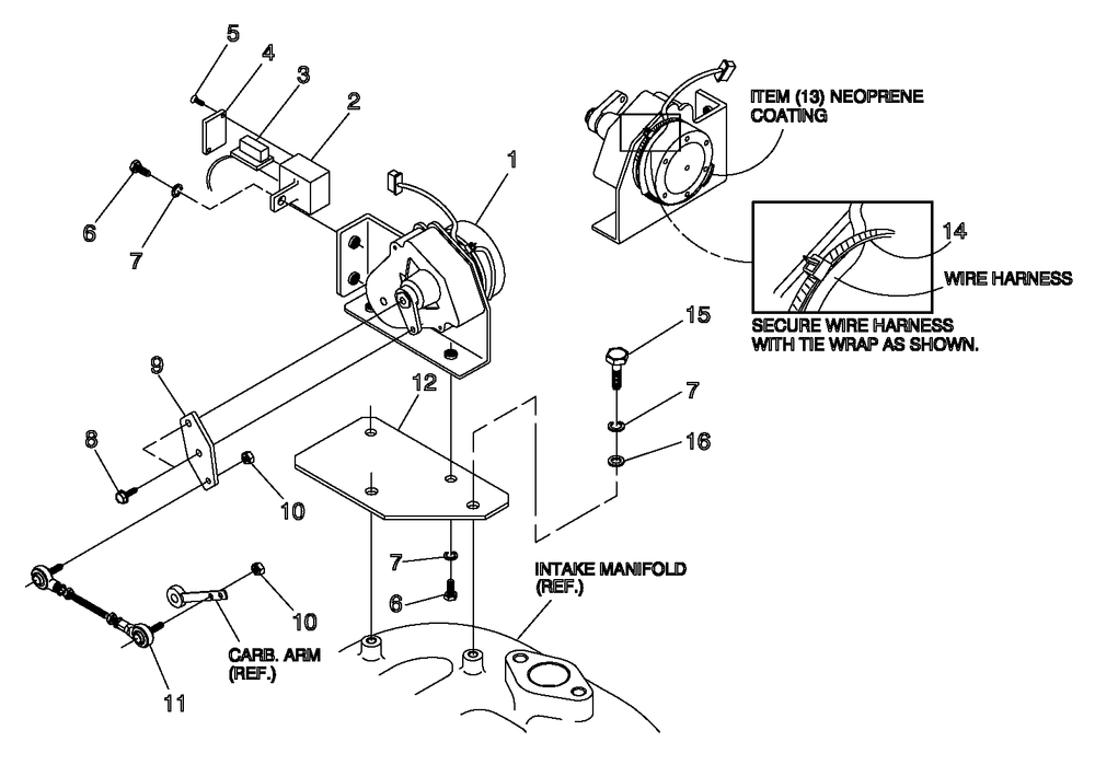 Governor Assembly Diagram and Parts List for 0052100 (4322171 - 4334594)(2006) Generac Generator