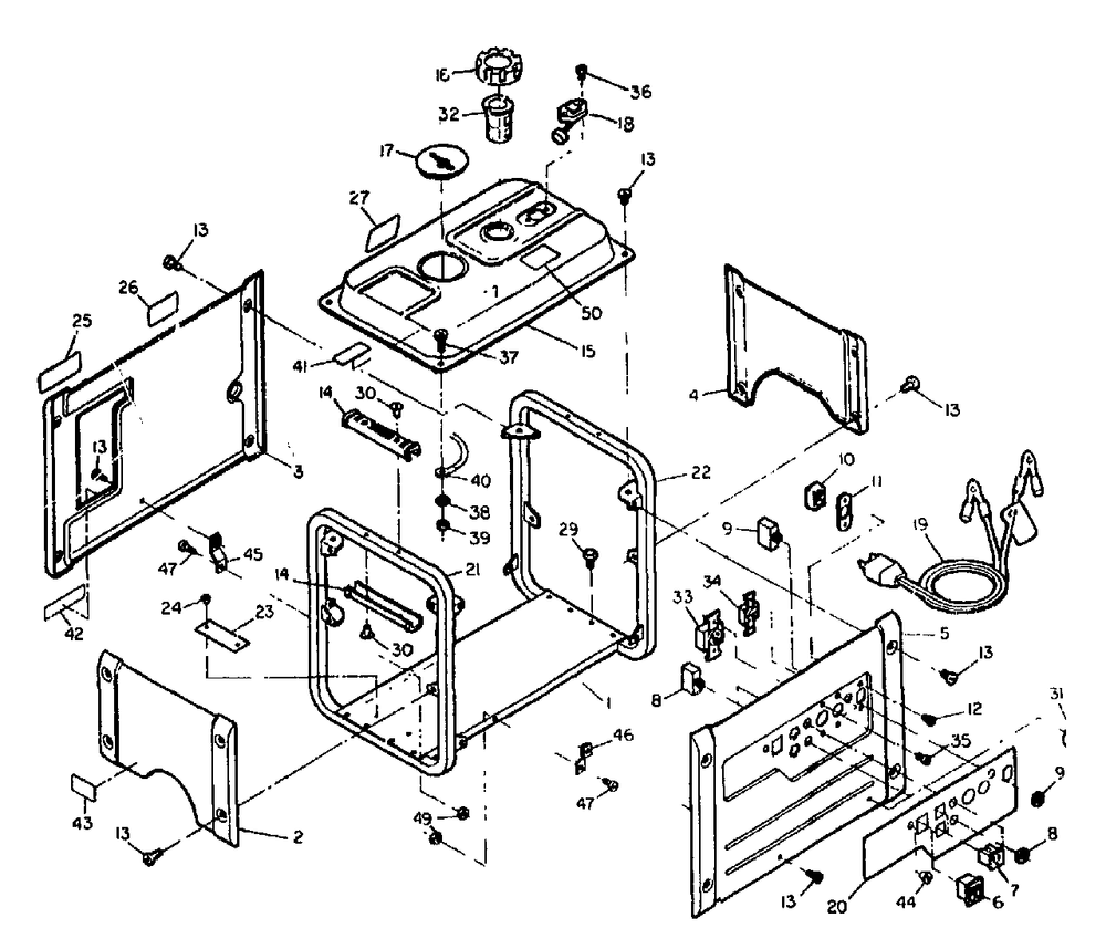 Cradle No. 67448 Diagram and Parts List for G4000 (8837-0)(8837-0) Generac Generator