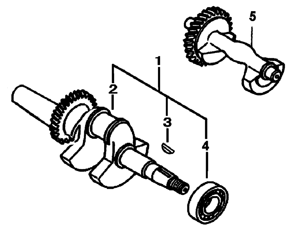 Crankshaft Diagram and Parts List for 0057360 (5210769 - 5271450)(2009) Generac Generator