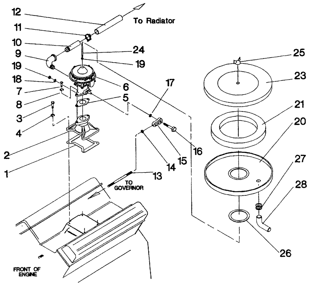 Carburetor Diagram and Parts List for 4345-0  Generac Generator