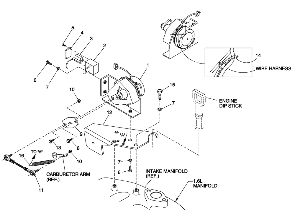 Ev Assembly Stepper Motor 1.6l Diagram and Parts List for 0053363 (4786586)(2007) Generac Generator