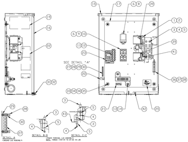 Transfer Switch Assembly 2 Diagram and Parts List for 0058260 (5605073 - 5864673)(2014) Generac Generator