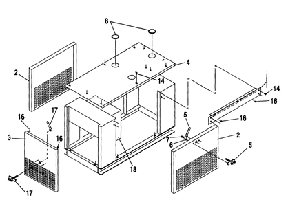 Compartment Diagram and Parts List for 0756-0  Generac Generator