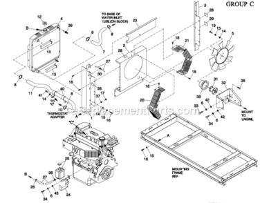 Part Location Diagram of 0E2507 Generac Probe Coolant Level 3/8nptf