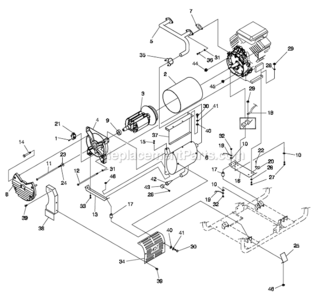 Part Location Diagram of 0388050AF0 Generac Cable Batt Blk #6 X 13 Portble