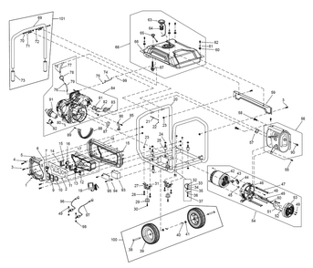 Fig-0 Diagram and Parts List for G0076822 GP6500E Generac Generator