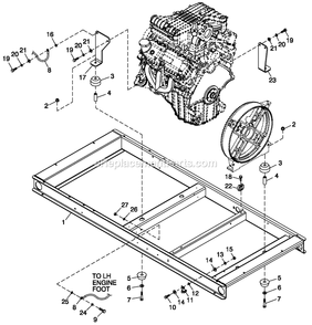 Mounting Base Diagram and Parts List for HT04542GNAX (6708400)(2011) Generac Generator
