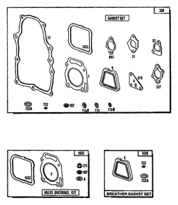 Gasket Set Diagram and Parts List for 3ZC40 (9404-1)(9404-1) Generac Generator