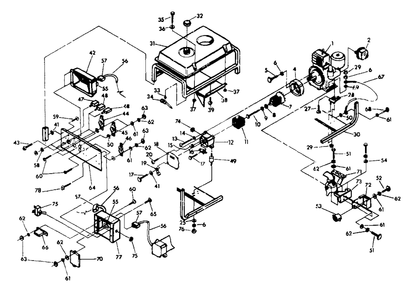 Generator Diagram and Parts List for C4000 (9423-1)(9423-1) Generac Generator