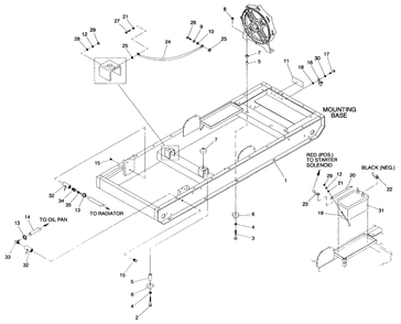Mounting Base Diagram and Parts List for 4359-1  Generac Generator