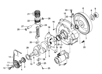Crankshaft And Piston Assembly Diagram and Parts List for 8248-1  Generac Welder