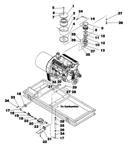 Carburetor Diagram and Parts List for 4313-0 DG-50 Generac Generator
