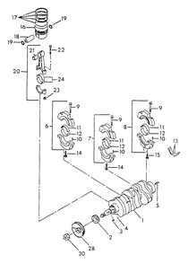 Crankshaft And Piston Diagram and Parts List for 9410-0 (Np80d)(Rv Gen) Generac Generator
