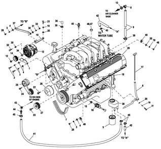 Ev Engine Com Prt L/H Side 6.8l Diagram and Parts List for ET10068GVAC (6736177 - 9116450)(2014) Generac Generator