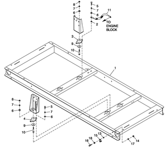 Mounting Base Diagram and Parts List for 0052100 (4322171 - 4334594)(2006) Generac Generator